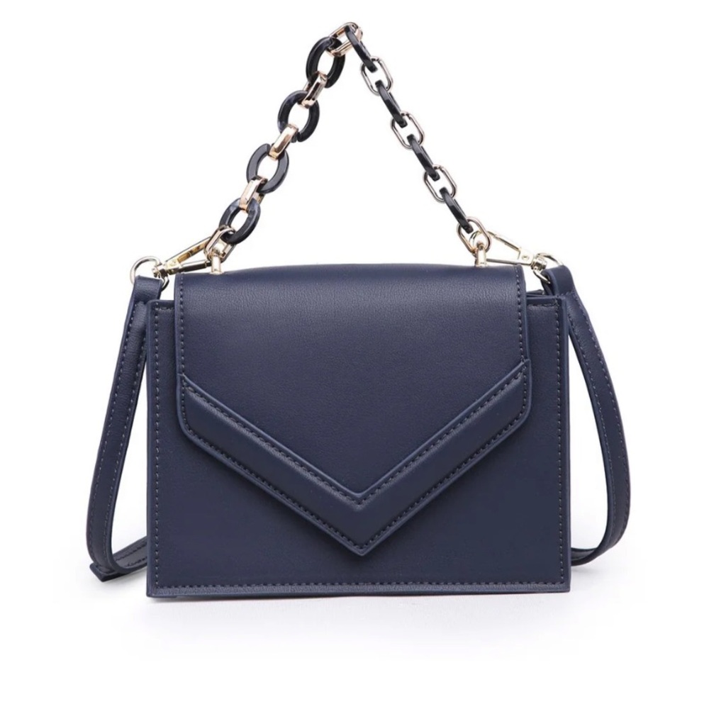 Navy Crossbody Vegan Leather Bag NWT